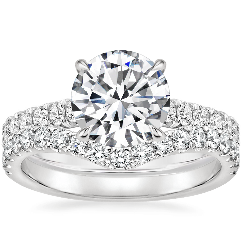 18K White Gold Sienna Diamond Ring 3 8 ct. tw. with Luxe Flair Diamond Ring 1 3 ct. tw